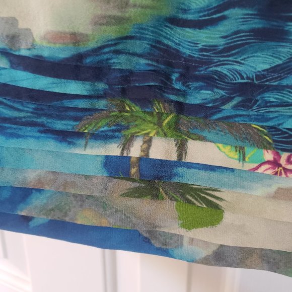 Joie 100% Silk Tropical Tank - Blue Tahitian Pattern - Sz M - Picture 6 of 11